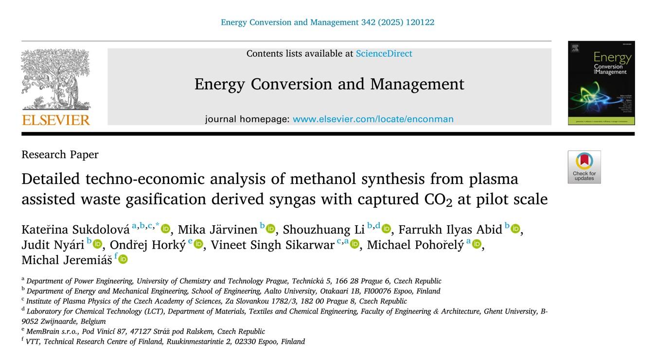 Nový článek v časopise Energy Conversion and Management